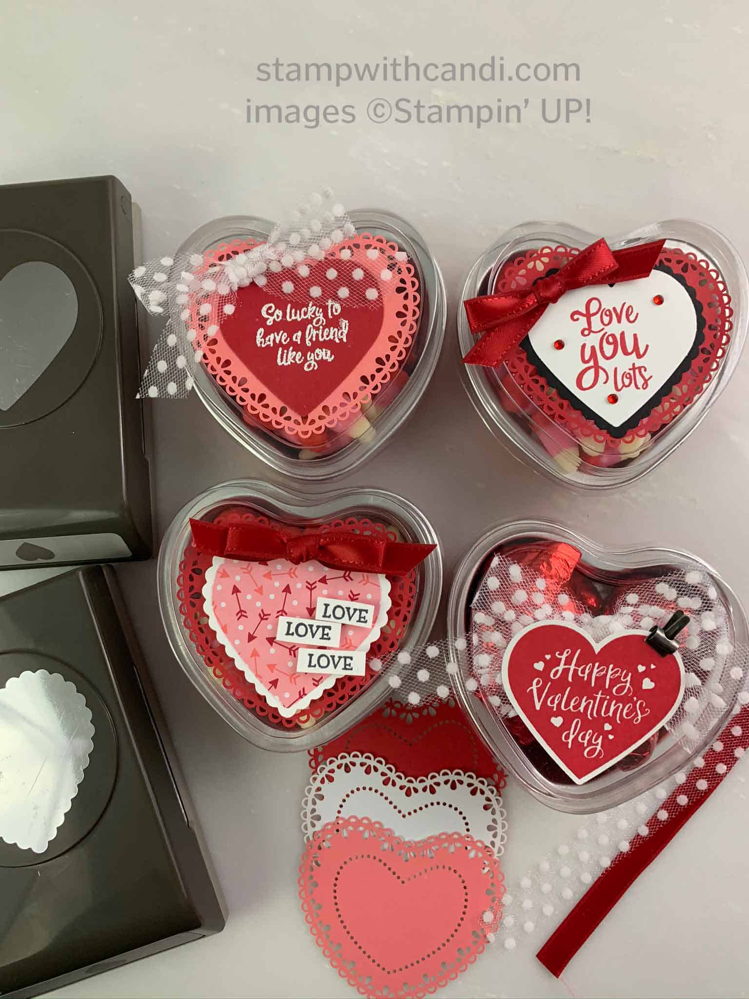 Heart Foil Tins filled with Sweets