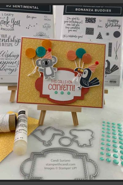 'So Sentimental, Birthday Bonanza, Bonanza Buddies, Stampin' Up!, Candi Suriano"