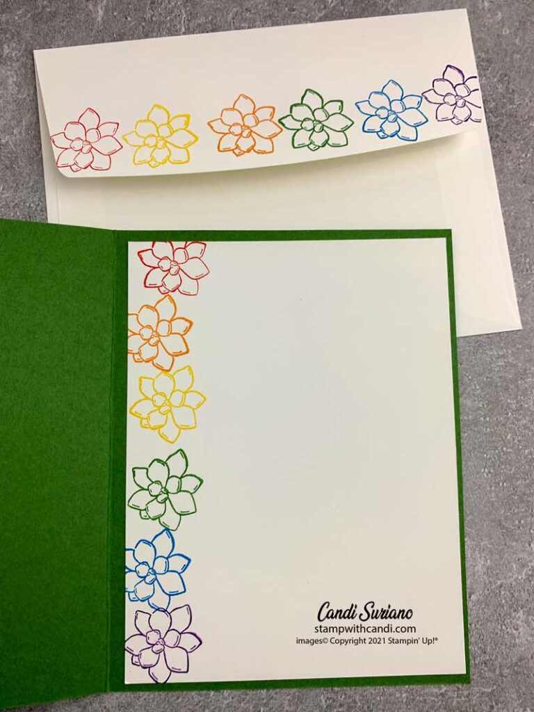 "Rainbow Flowers Inside and Envelope, Candi Suriano, Stampin' Up!"