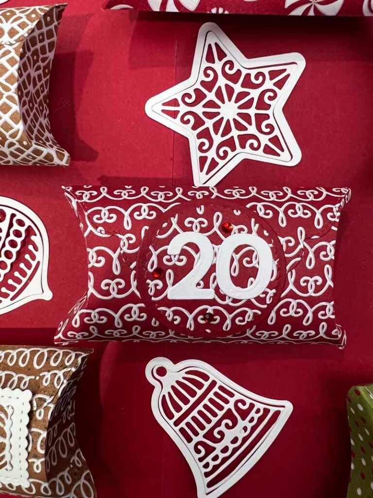 "Pillow Box, Christmas Countdown Detail 3 Candi Suriano, Stampin' Up!"