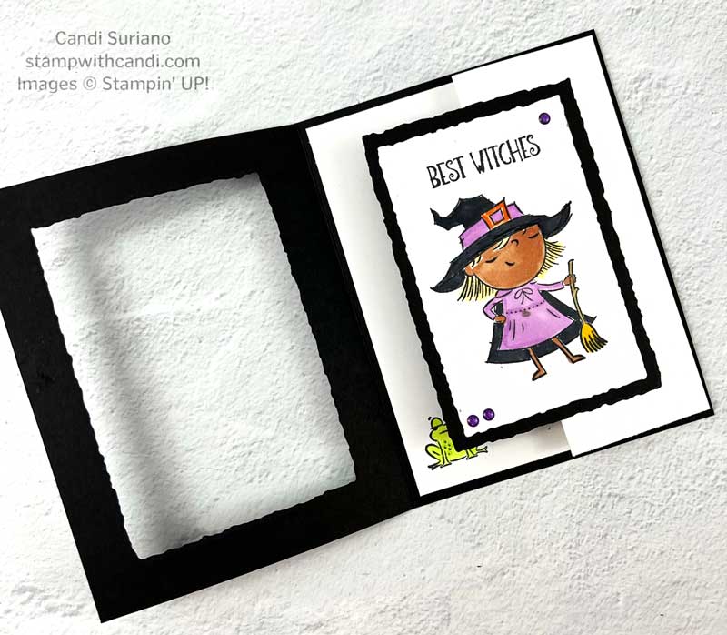 "Best Witches Fun Fold Front Open, Candi Suriano, Stampin' Up!"