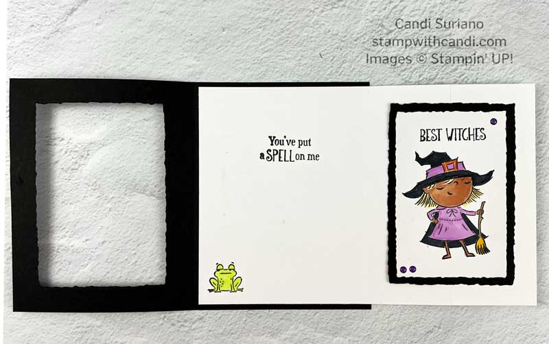 "Best Witches Fun Fold Fully Open, Candi Suriano, Stampin' Up!"